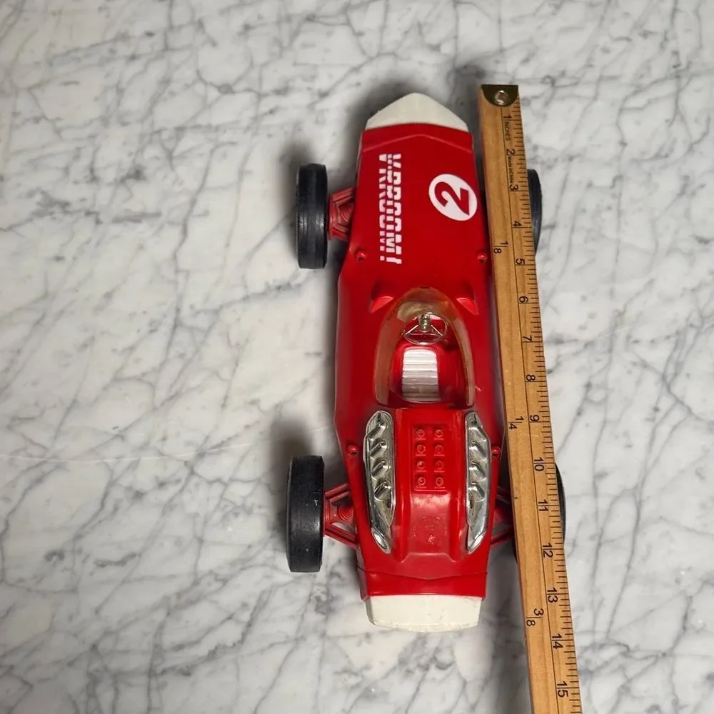 VTG 1963 Mattel Toymakers Vrroom No 3 Red Friction Motor Toy Race Car 14